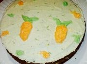 Una foto de tarta de zanahoria para celiacos
