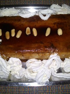 Una foto de Flan de crema de cacahuete