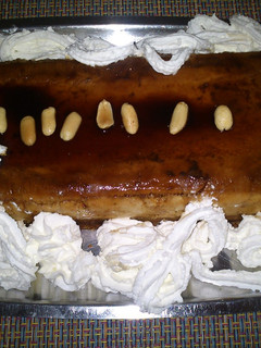 Una foto de Flan de crema de cacahuete