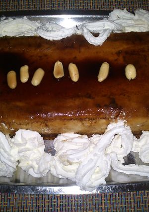 Una foto de Flan de crema de cacahuete
