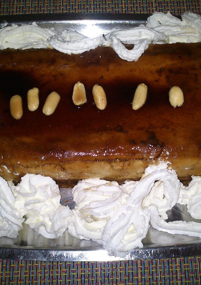Una foto de Flan de crema de cacahuete