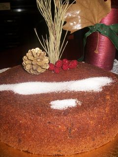 Una foto de Bizcocho navideño de turrón de coco al chocolate
