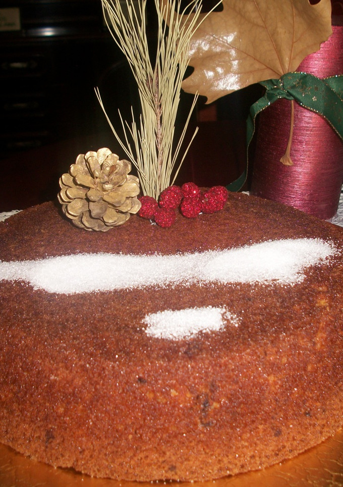 Una foto de Bizcocho navideño de turrón de coco al chocolate