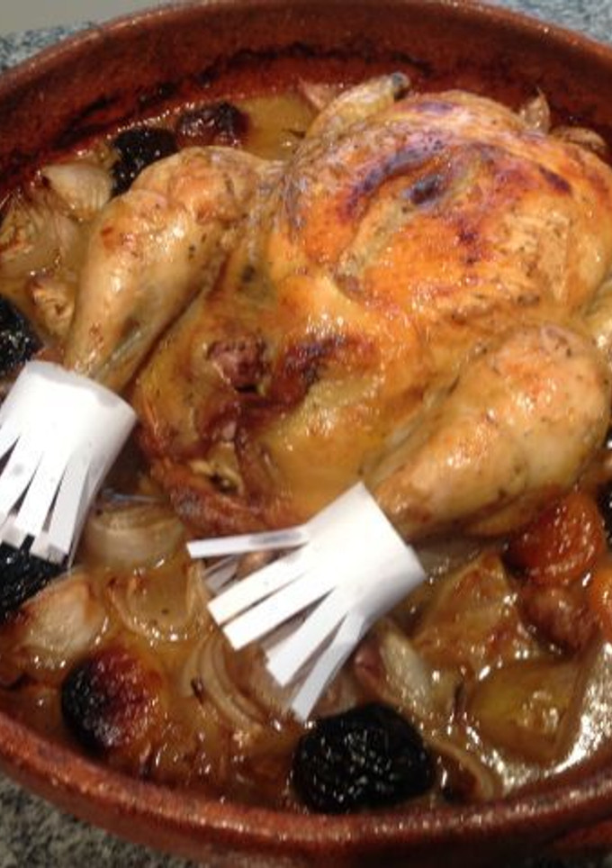 Una foto de Pollo de corral relleno