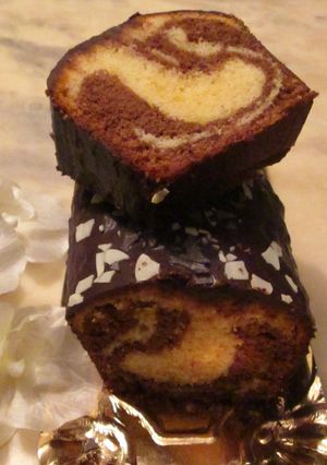 Una foto de Pastel marmolado