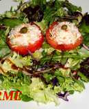 Tomates rellenos de queso fresco y surimi