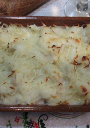 Una foto de Coliflor con salsa bechamel y queso mozzarella