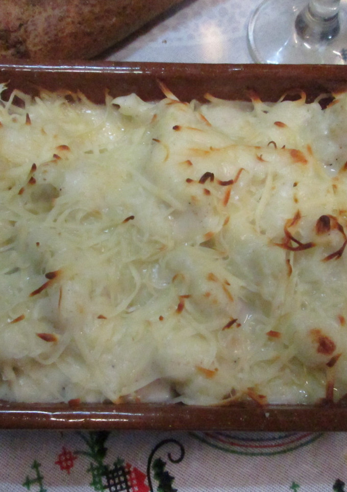 Una foto de Coliflor con salsa bechamel y queso mozzarella