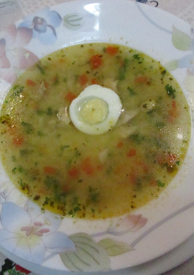 Una foto de Sopa de arroz con pollo
