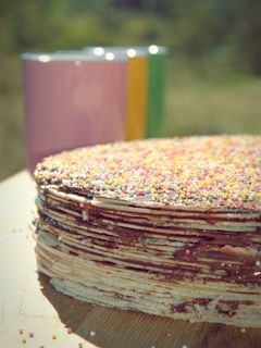 Una foto de Tarta de chocolate crujiente estilo Huesitos