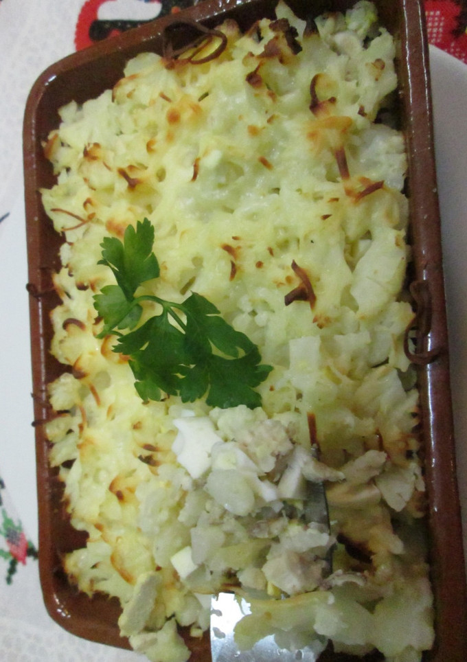 Una foto de Pastel de coliflor a la mantequilla
