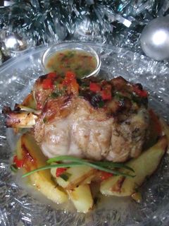Una foto de Codillo al horno navideño