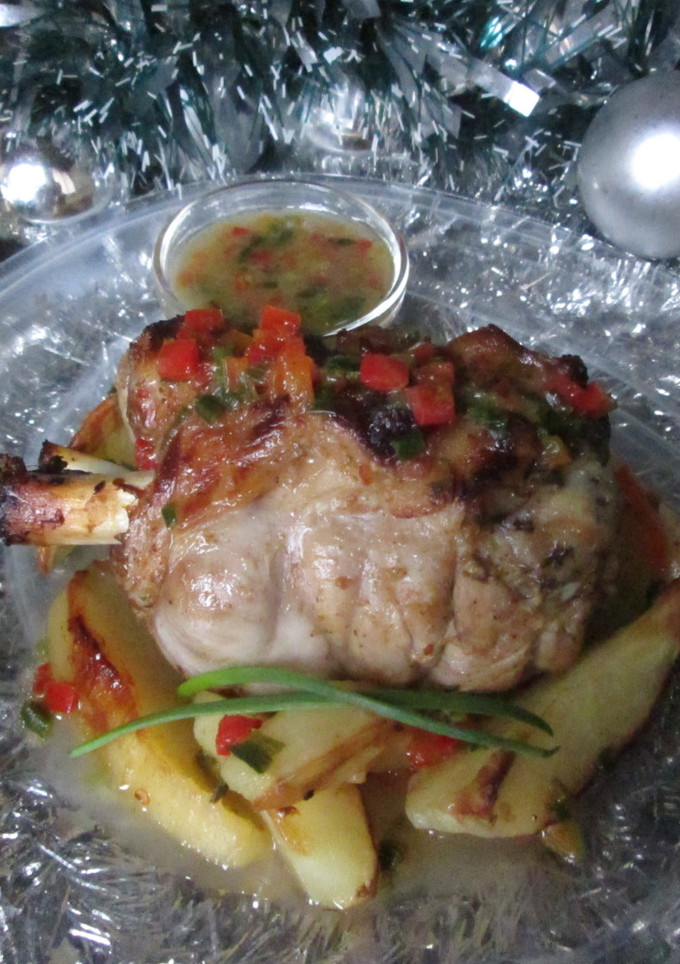 Una foto de Codillo al horno navideño