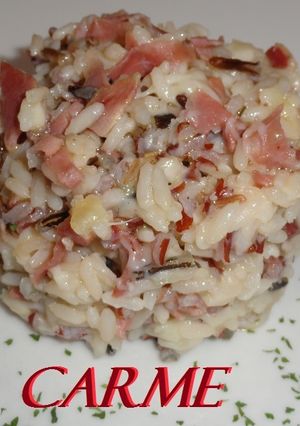 Una foto de Falso risotto de jamón serrano