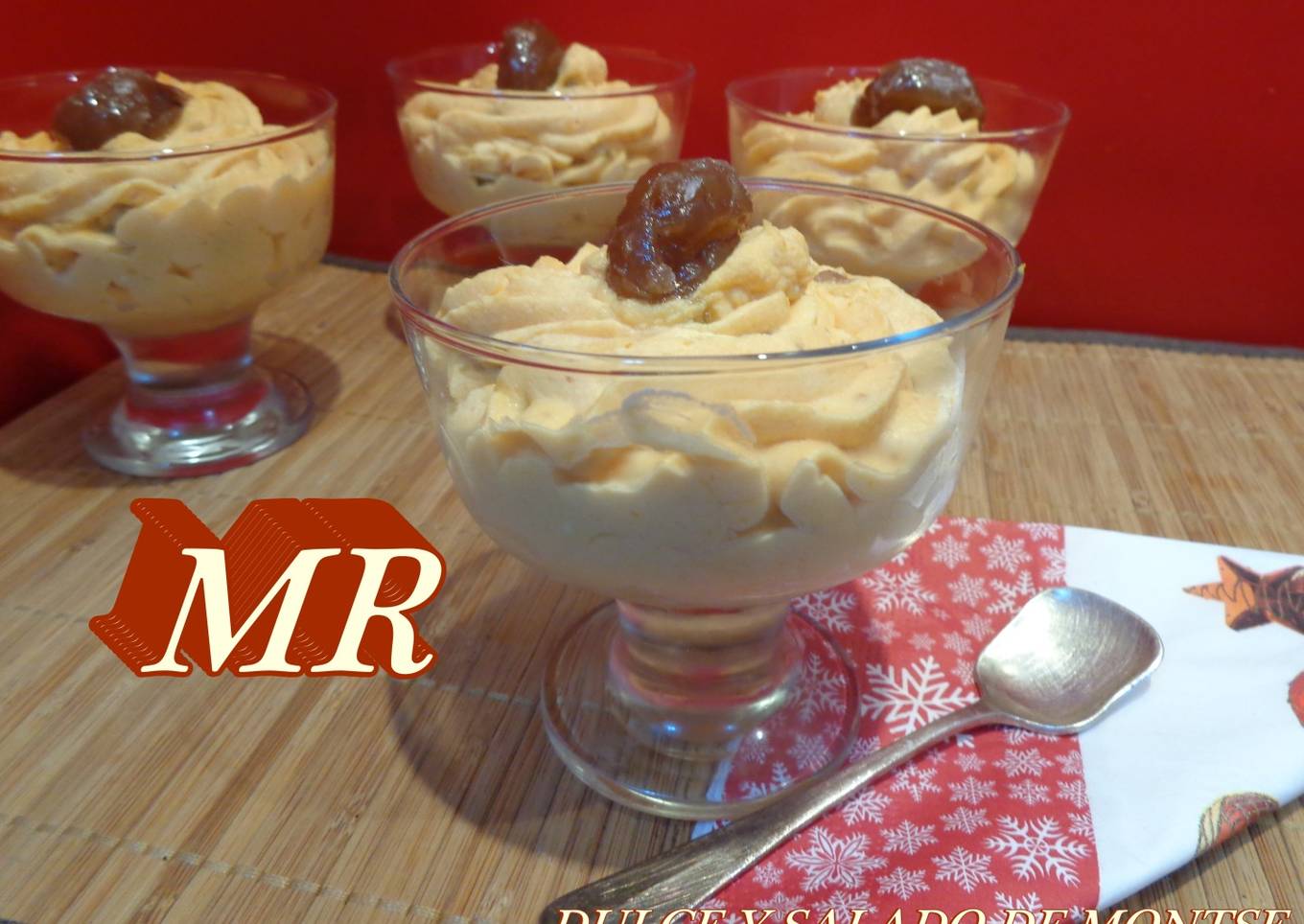 Mouse de moniatos con marrons glasé<br />