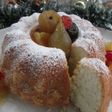 Bizcocho nevado con conservas de frutas