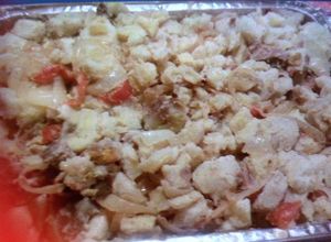 Una foto de Guineos en escabeche con mollejas de pollo