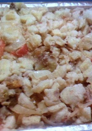 Una foto de Guineos en escabeche con mollejas de pollo