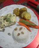 Filete de salmón con pistachos y queso crema