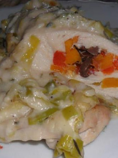 Una foto de Pechugas rellenas con salsa de verdeo