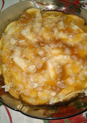 Una foto de Tarta de manzana y pera en microondas