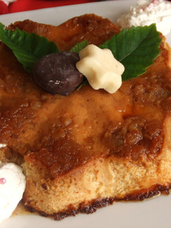 Una foto de Flan navideño de marron glacé