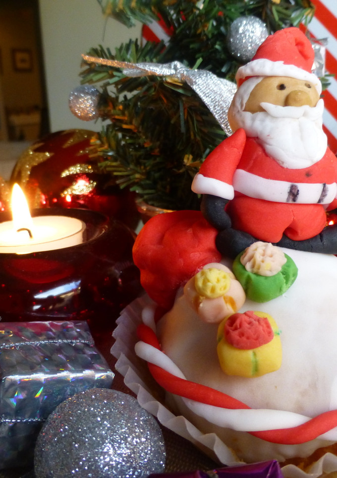 Una foto de Cupcake de Navidad Papá Nöel