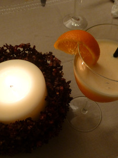 Una foto de Sorbete de mandarina con champagne