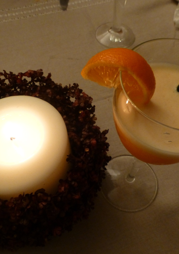 Una foto de Sorbete de mandarina con champagne