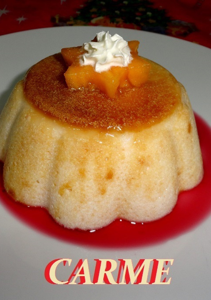 Una foto de Flan de requesón light y caqui