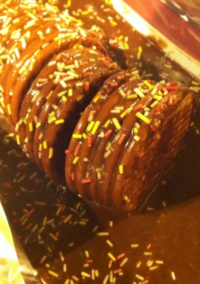 Una foto de Tronco navideño de galletas María