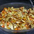 Verduras asadas con espaguetis sin gluten