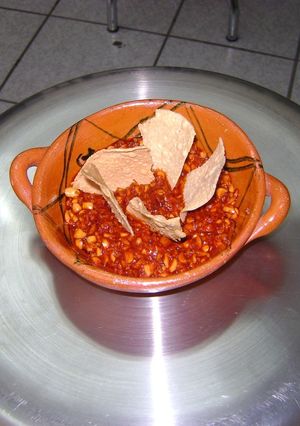 Una foto de Cacahuates en salsa
