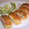 Piruletas de hojaldre con york y queso
