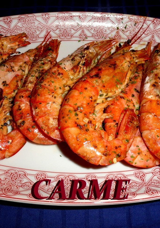 Una foto de Gambones a la plancha