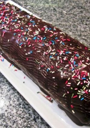 Una foto de Brazo de gitano relleno de trufa y chocolate