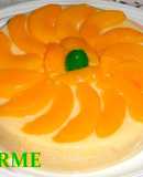 Pastel fresco de melocotón y horchata