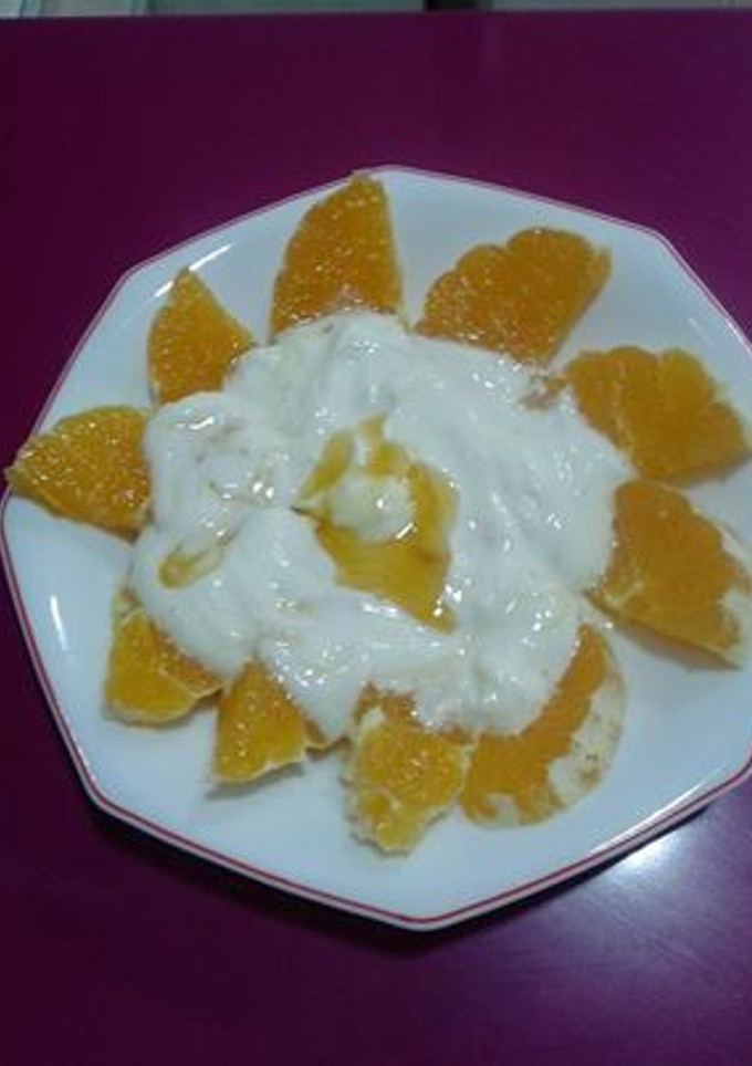 Una foto de Ensalada de naranja con queso light