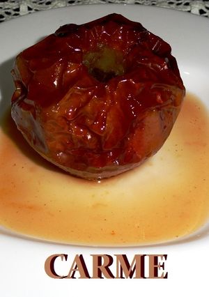 Una foto de Manzana asada al cava