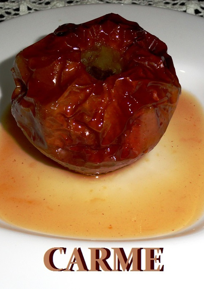 Una foto de Manzana asada al cava
