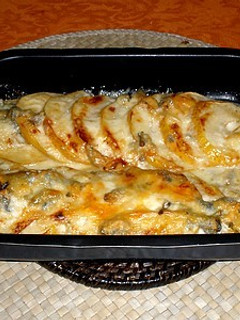 Una foto de Manzanas gratinadas con queso Gorgonzola