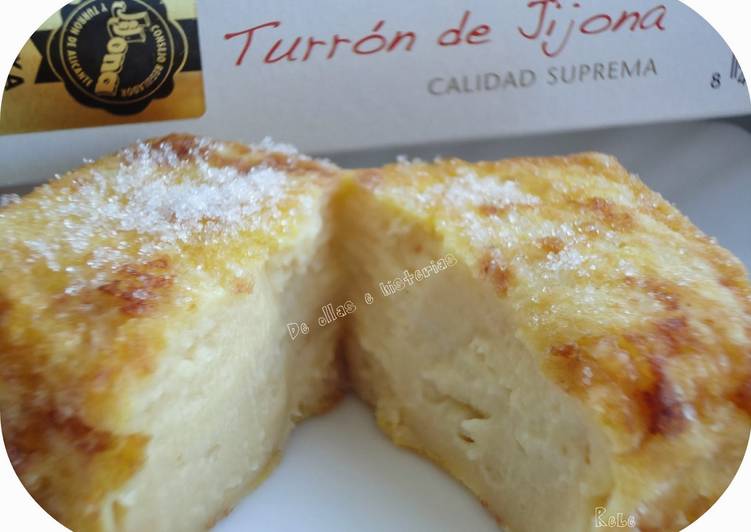Leche frita de turrón de Jijona