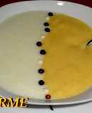 Crema bicolor de mango y melón