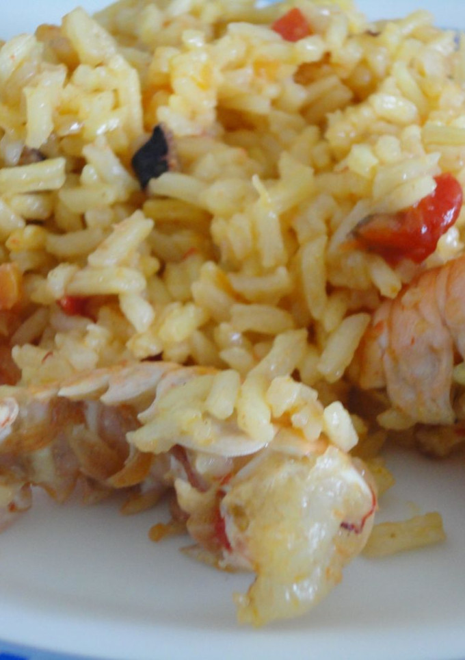 Una foto de Arroz con cigalitas