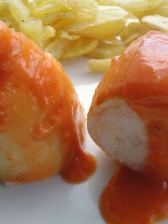 Una foto de Calamares rellenos de arroz con gambas