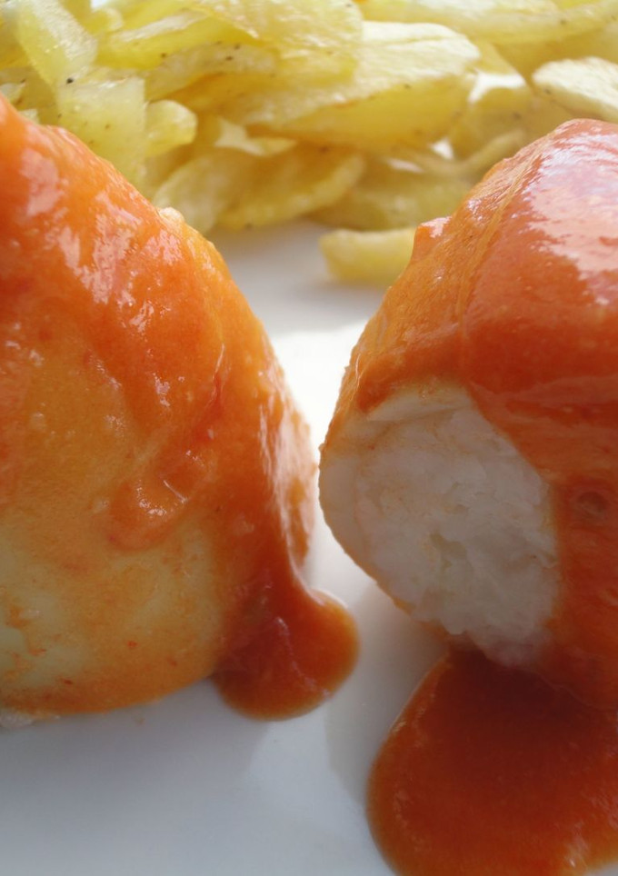 Una foto de Calamares rellenos de arroz con gambas