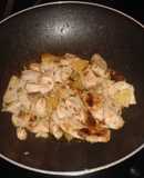 Wok de pollo con piña en salsa de Bavaria Blu