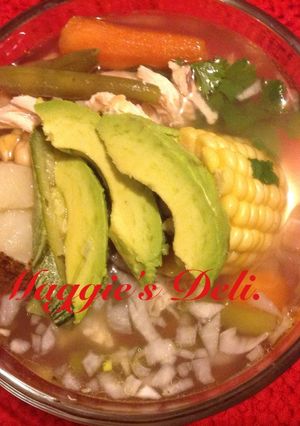 Una foto de Caldo tlalpeño de pollo