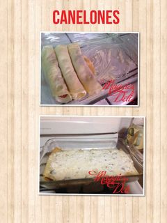 Una foto de Canelones rellenos de salsa bolognesa