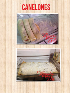 Una foto de Canelones rellenos de salsa bolognesa